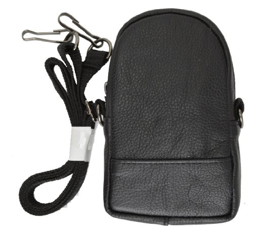 Leather Cellphone Camera Pouch with Neck Strap by Marshal
