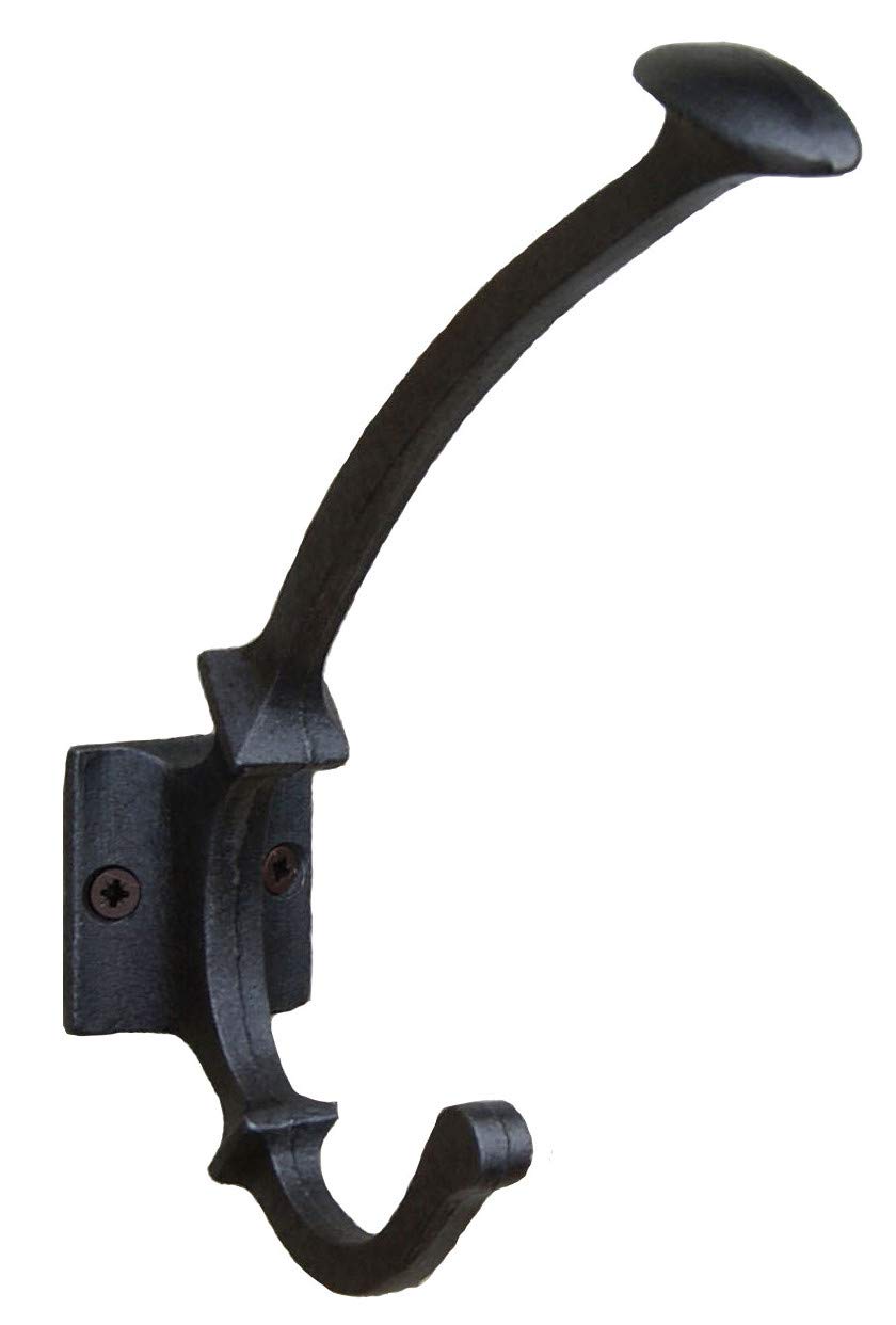Antique Cast Iron Coat Hook Spoon Head 4 Hole 150mm - Pack of 5