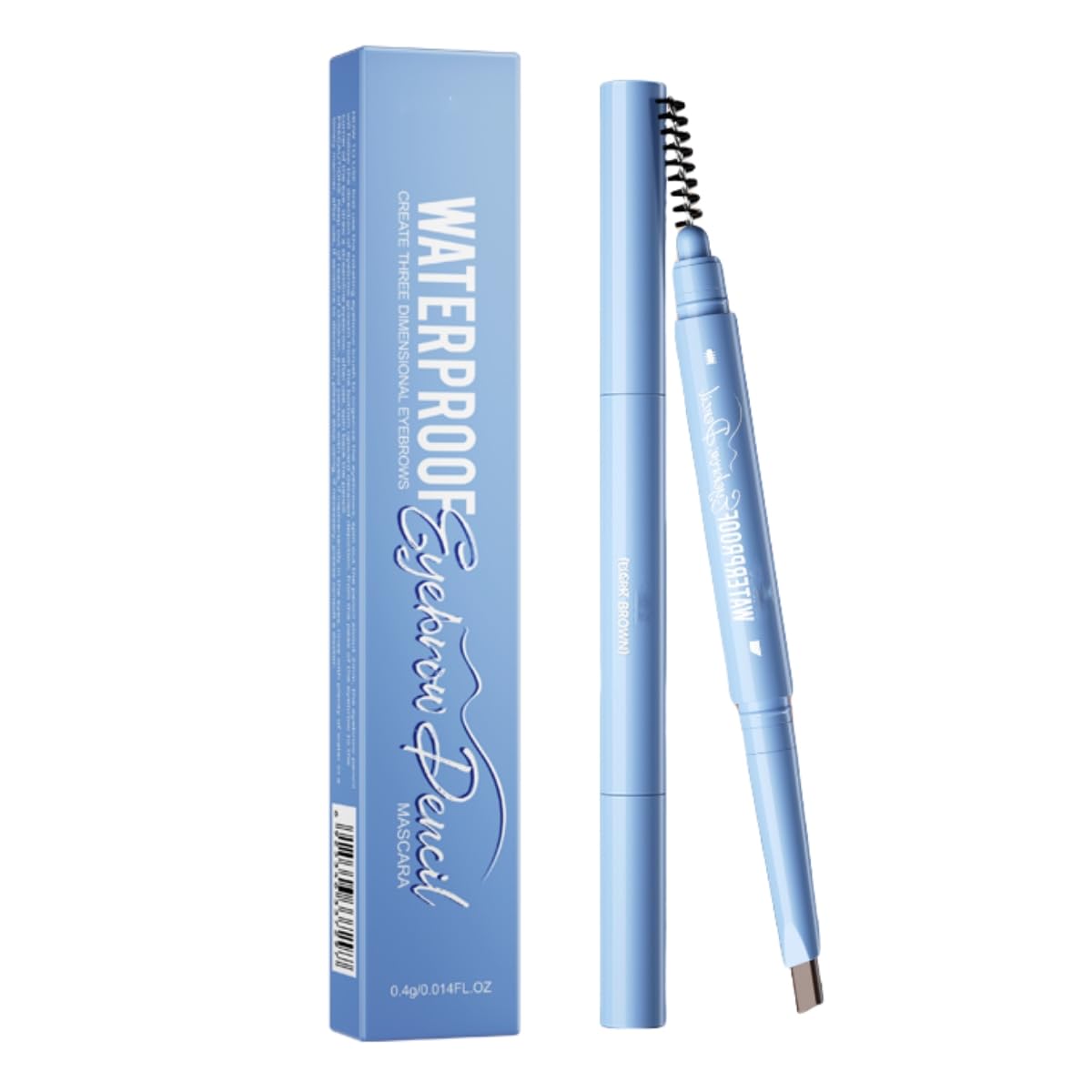 Eyebrow Pencil with Brow Brush, Dual-Sided Micro Pencil, Waterproof, Fills Brows, Long-Lasting, Natural Look (LIGHT COFFEE)