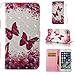 iPhone 7 Plus Case,iPhone 8 Plus Case,Magnetic Wallet Case Lightweight [Kickstand] Flip Folio Skin Cover Built In Credit Card Slot Protective Carrying Case with Strap for Apple iPhone 7 Plus-Butterfly