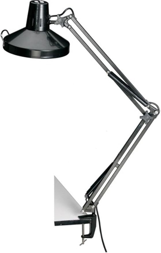 Alvin CL1755B SwingArm Combination Lamp, Black, Table Lamps Amazon