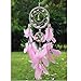 Dremisland Dreamcatcher Pink Dream Catchers Handmade Dream Catchers Wall Hanging Net with Feathers Room Decoration Ornament (Pink)
