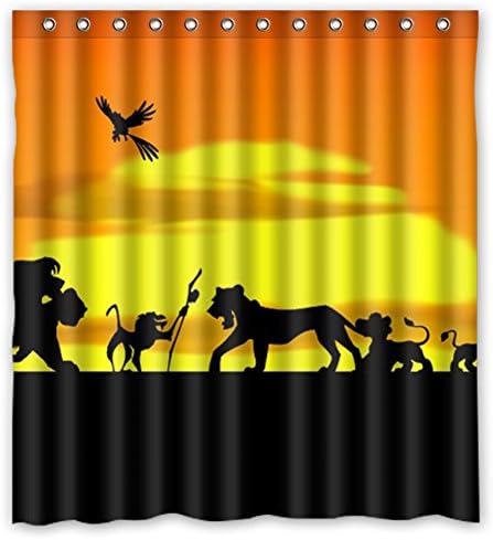 MOLD & MILDEW RESISTANT Personalized Custom The Lion King Waterproof Polyester Fabric Bathroom Shower Curtain 66" x 72",about 167cm x 183cm