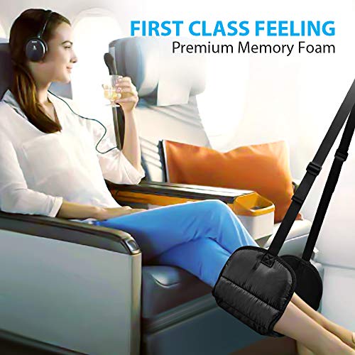 Airplane Footrest Travel Foot Rest (Thickened Memory Foam), Airplane Travel Accessories, No