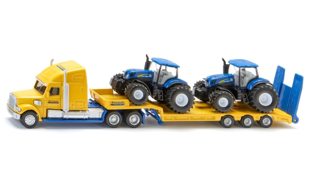 siku 1805, Lorry with New Holland Tractors, 1:87, Metal,Plastic, Yellow,Blue, Multifunctional
