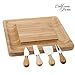 Cheese Board and Knife Set | Charcuterie Board | Bamboo Cheese Tray with Cheese Knives Sets | Large Wooden Cheese Plate and Cheese Platter Board Set | Cheeseboard Gift Set 50th Birthday | Wedding Gift