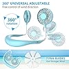 Portable-Neck-Fan-Handsfree-Mini-USB-Neck-Fan-Rechargeable-Wearable-Neckband-Fan-Desk-Fan-Necklace-Fan-with-Dual-Wind-Head-3-Speeds-LED-Light-for-Traveling-Sport-Outdoor-Camping-Office-Blue Portable Neck Fan, Handsfree Mini USB Neck Fan Rechargeable Wearable Neckband Fan, Desk Fan, Necklace Fan with Dual Wind…