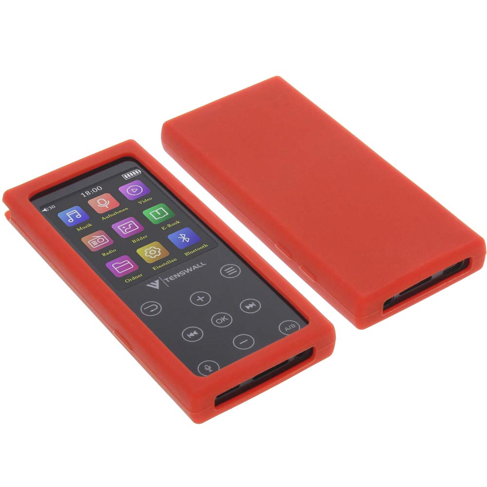 foto-kontor Case for Tenswall MP3 16GB Silicone protective cover rubber red