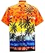 LA LEELA Men's Funky Beach Party Tropical Floral Shirts Short Sleeve Button Down Hawaiian Shirt for Men 3XL Palm Tree Sea, Orange