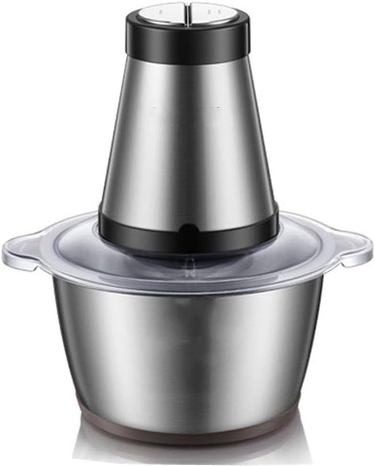 YANG WU 2L Electric Stainless Steel Food Bowl Chopper, 300W High Low 2 Speed, 4 Sharp Blades, Stable Non-Slip Sharp Efficient Save Time Labor Saving, Easy Clean