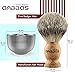 Shaving Set, Anbbas 4in1 Pure Badger Hair Shaving Brush Solid Manchurian Ash Wood Handle,Black Broken-Resistant Acrylic Shaving Stand,Stainless Steel Shaving Bowl Dia 3.2 inch and Goat Milk Soap 100g