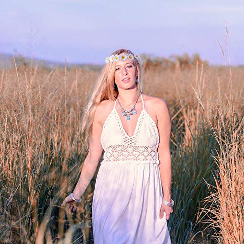 BETITETO Sunflower Headband Boho Flower Crown Hair Wreath for Women Girls Wedding Festival Party Holiday, Set of 5 - Thumbnail 5