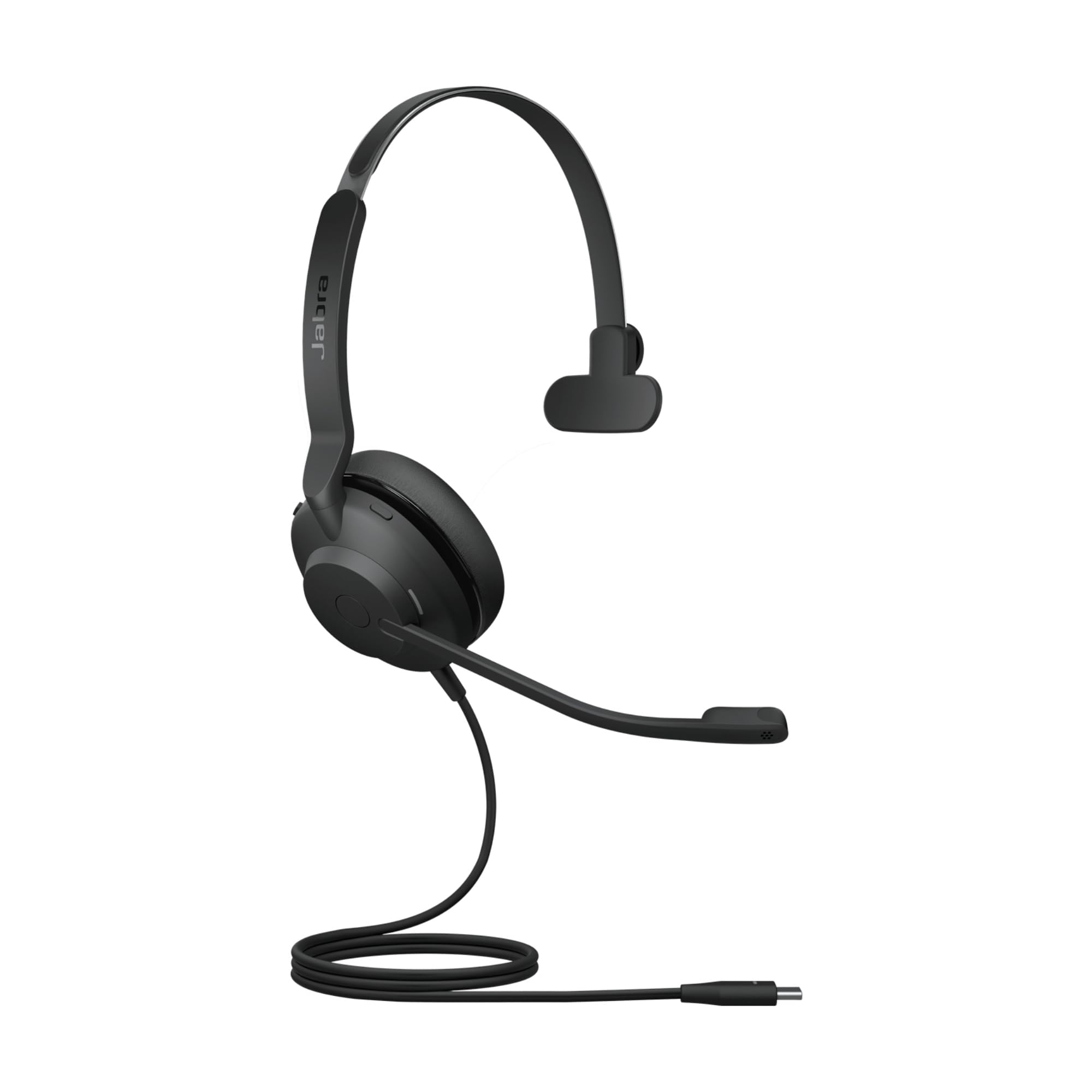 Jabra Evolve2 30 Headset – Mono Kopfhörer mit Noise Cancelling – UC Zertifiziert – mit 2-Mikrofon Anruf-Technologie – USB-C Kabel – Schwarz