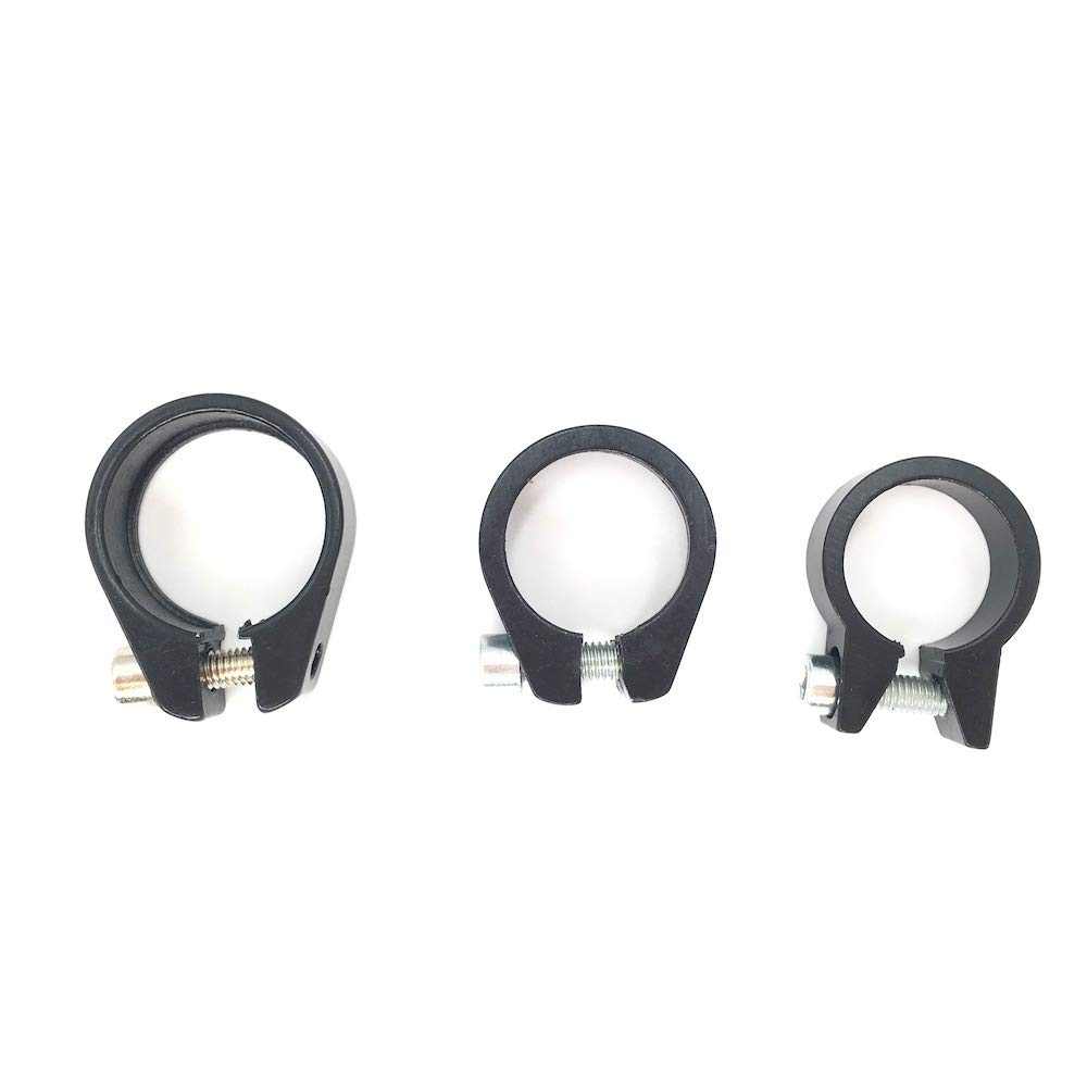 3 Pcs Bike Seatpost Clamps Bicycle Lock Seat Clamp Black Aluminium Alloy 31.8mm 28.6mm 25.4mm for Mountain Folded Road Bicycle