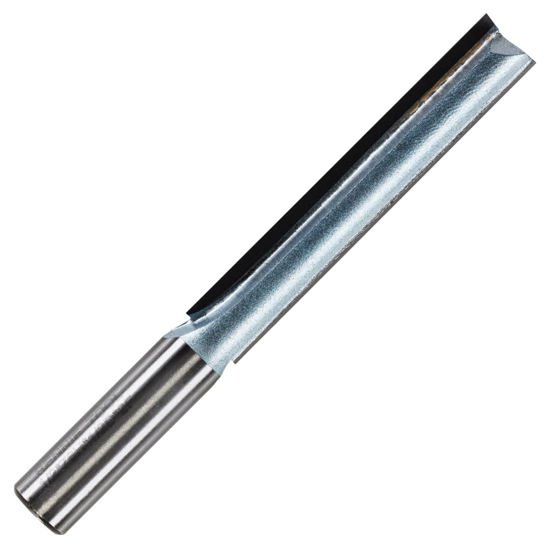Rennie Tools - 12.7mm (1/2") Cutting Diameter x 76mm Flute x 1/2" Shank TCT Tipped 2 Flute Straight Router Cutter Bit. Compatible With Makita Trend Festool Hikoki Dewalt Router Etc. 12.7mm Router Bit