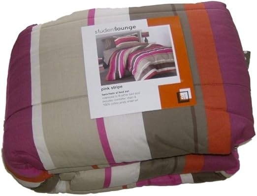 Amazon Com Student Lounge Twin Xl Bed In Bag Pink Stripes