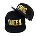 WENDYWU Hip-Hop Hats King and Queen 3D Embroidered Lovers Couples Snapback Caps Adjustable