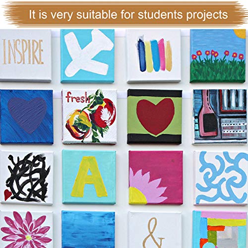CBTONE 12 Pack Mini Canvas Panels 6 x 6, 100% Small Cotton Canvas Boards for Paintings Craft Drawing Small Acrylics Canvas - Pack of 12 - Thumbnail 6