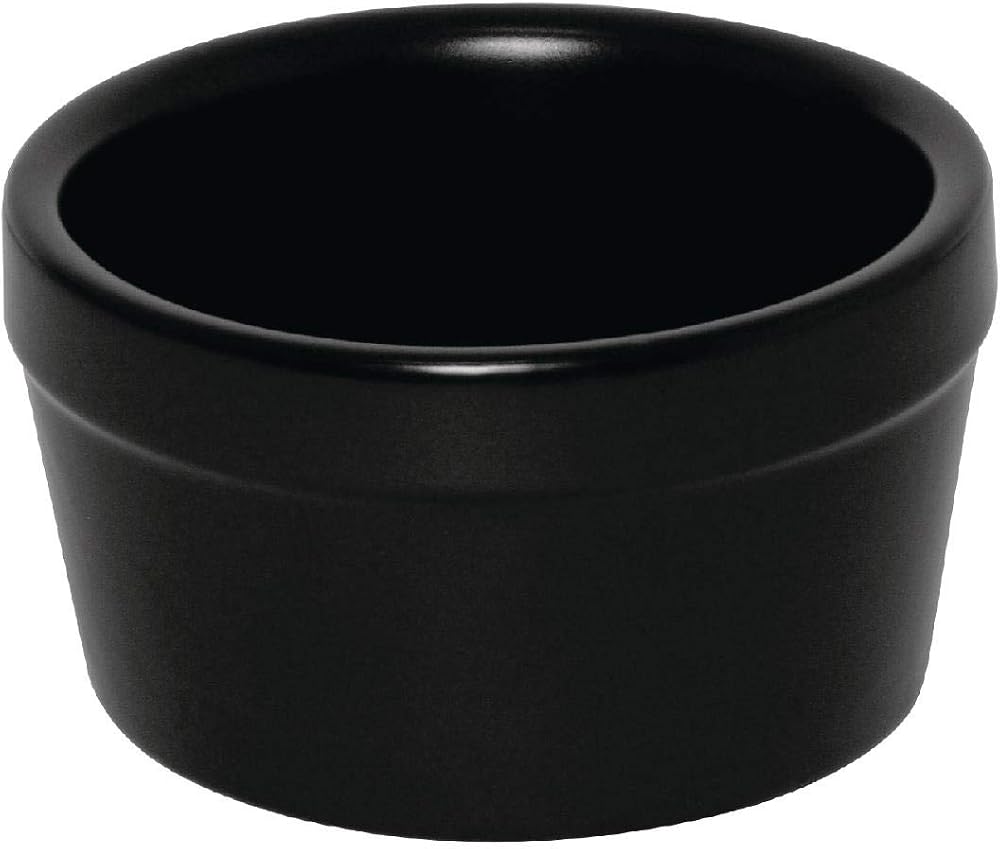 Olympia Mediterranean Black Stoneware Ramekins 77x45mm Bakeware Dishes Set of 6