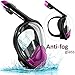 Snorkel Set Full Face Mask, Seaview with Camera Mount Divers Choice Black/Purple (Size- S-M) For Youth and Women