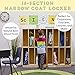 ECR4Kids Birch 16-Section Slim-Fit School Coat Locker with Hooks and Storage for Kids