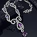 Neoglory Purple Cubic Zirconia Teardrop Jewelry Set Necklace Earrings Wedding Bridal Women Jewelry embellished with Crystals from Swarovski