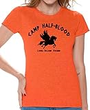 Awkwardstyles Women's Camp Half-Blood T-Shirt Long Island Greek Shirt + Bookmark M Orange