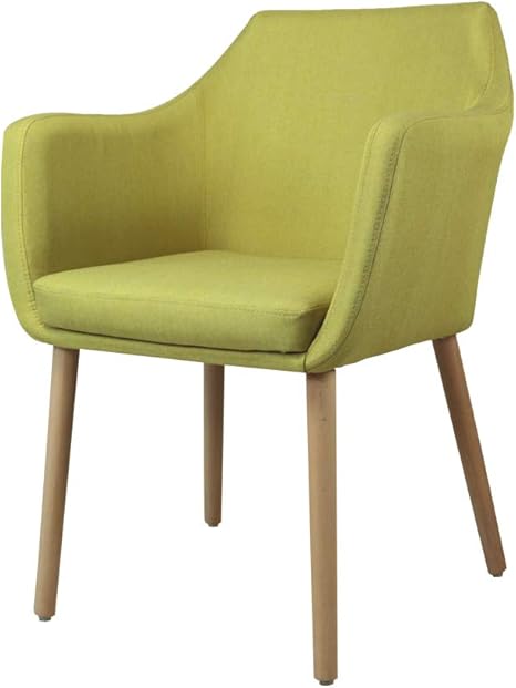 Amazon ダイニングチェア 肘付き リビングチェア 肉厚クッション付き 木脚 チェア イームズチェア Eames Eames Dsw 食卓椅子 おしゃれ 頑丈 組立簡単 ファブリック イス いす 在宅勤務 北欧 シンプル グリーン ダイニングチェア オンライン通販