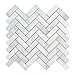Carrara White Italian (Bianco Carrara) Marble 1 X 3 Herringbone Mosaic Tile, Polished