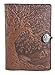 Genuine Leather Refillable Journal Cover with a Hardbound Blank Insert, 6x9 Inches, Tree of Life, Saddle with a Pewter Button, Made in the USA by Oberon Design