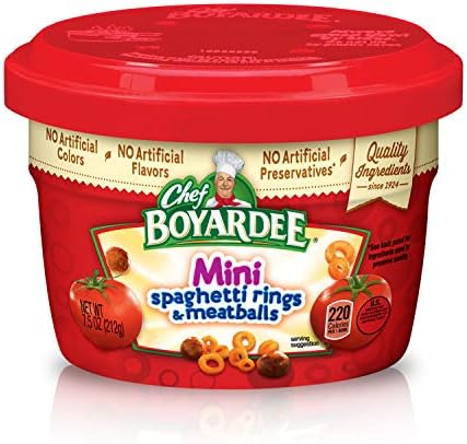 Chef Boyardee Mini Spaghetti Rings & Meatballs, 7.5 Oz. Microwavable