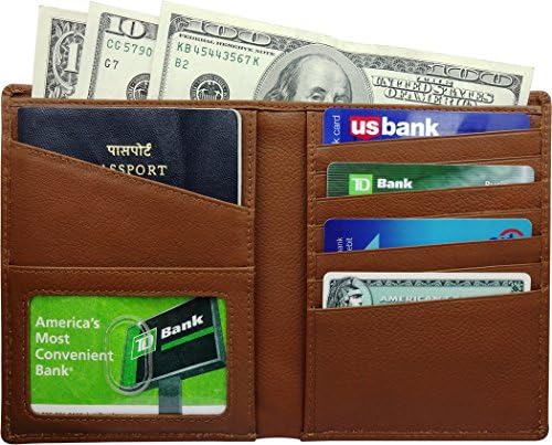 AurDo RFID Blocking Real Leather Passport Holder Cover Case & Travel Wallet for Men & Women