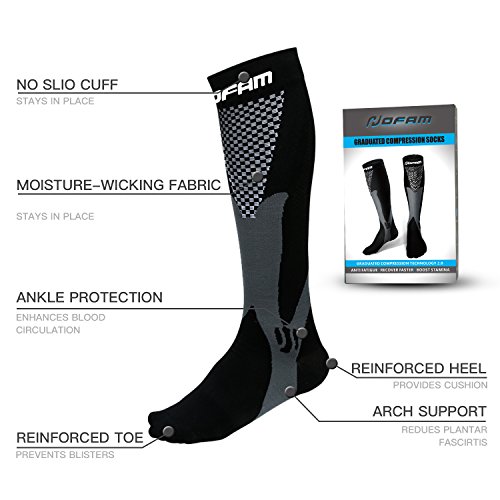 Compression Socks for Men and Women Graduated Athletic Sport Socks for Running, Biking, Hockey, Baseball, Flight Travel, Nurse, Maternity Pregnancy- (S-XL) collection of cool unique weird amazon gift items