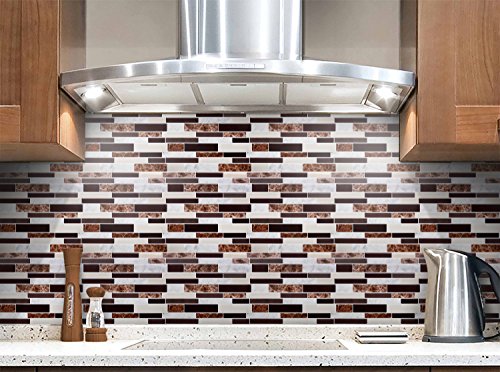 Vamos Tile Premium Anti Mold Peel and Stick Tile Backsplash,Stick On Backsplash Wall Tiles for Kitchen & Bathroom-Removable,Self Adhesive-10.62" x 10" (6 Sheets)