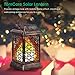 TomCare Solar Lights Metal Flickering Flame Solar Lantern Outdoor Hanging Lanterns Decorative Lighting Heavy Duty Solar Powered Waterproof Umbrella Lighting for Garden Yard Patio Deck, 2 Pack（Black）
