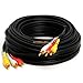 Cmple - 3 RCA Cable 50 Feet Composite Three RCA Male to Male Audio Video Cables A/V Gold Plated Triple Plug to Plug Cord for VHS/DVD Players, TVs