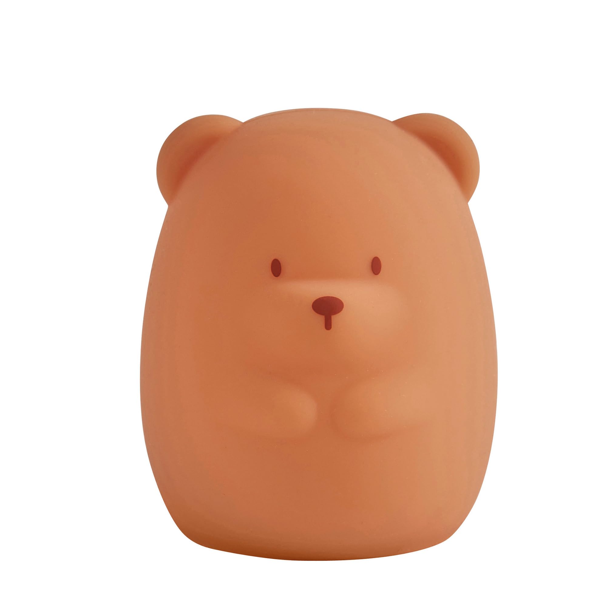 Nattou - Bear Night Light, Baby Sleep Aid, Toddler Comfort Light, 7 Colours, BPA Free, 12cm, PETA Approved Vegan Silicone, Brown