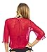 Back From Bali Womens Lightweight Knit Cardigan Shrug Lite Sheer Red
