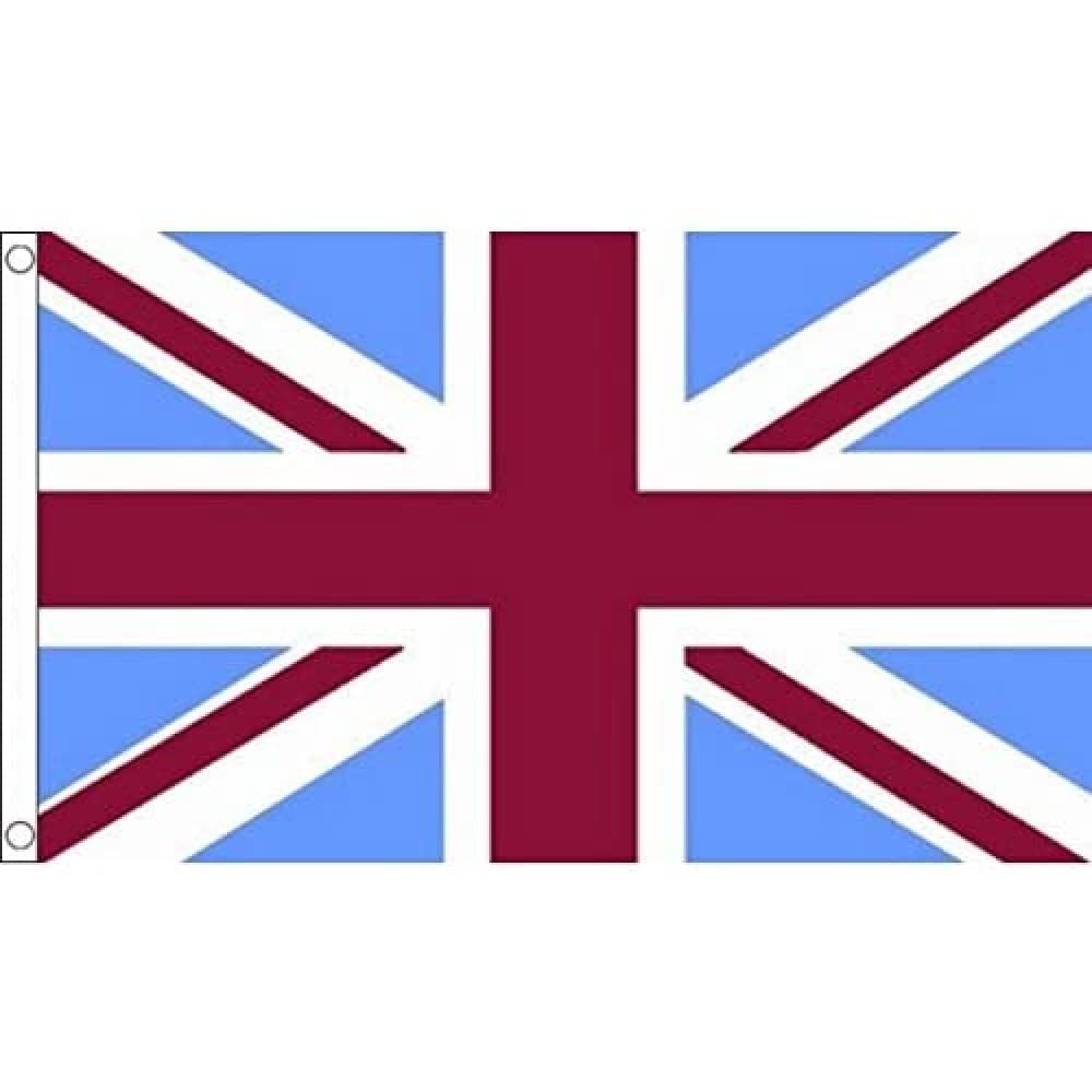 AZ FLAG - Union Jack Claret And Blue Flag - 3x5 Ft - 100D Polyester United Kindgom Banner with Two Metal Grommets - Fade Resistant - Vivid Colors - 3' x 5' Feet - 150x90 Cm