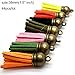 Pamir Tong 44pcs 38mm(1.5'') Multi-Colors Suede Leather Tassel with Bronze Caps Cell Phone/Earring/Bag/Key Chain Accessory/DIY Charms GD44ST02 (Bronze)