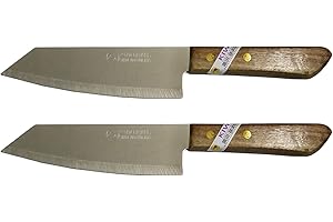 Kiwi Brand Deba Style Stainless Steel Kitchen Knives, Flexible, Set of 2, Model 171, 6.5" - by Ancient Herb