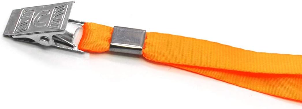 Orange Lanyards 100 Pack 34" Premium Lanyard Bulldog Clips Bulk Nylon Flat Lanyard with Badge Clip (Orange, 100 Pack) - Image 5