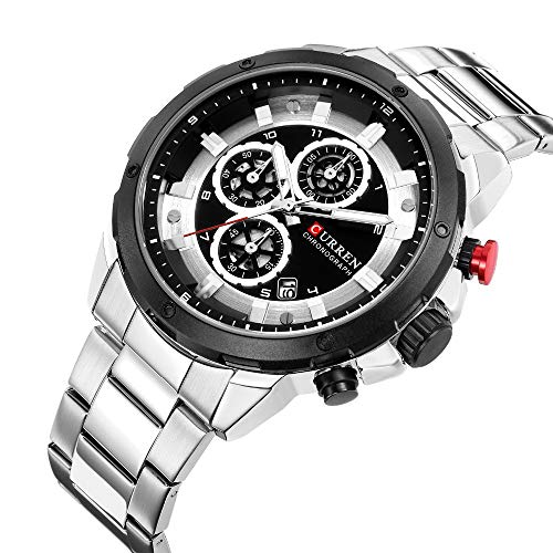 Curren 8323 - Reloj de pulsera para hombre con múltiples zonas horarias y calendario, color plateado - Imagen 3