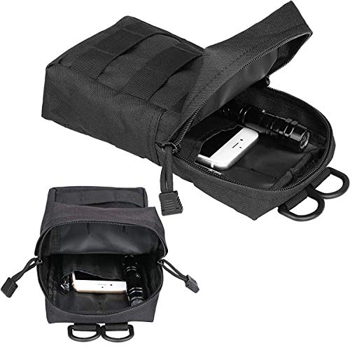 Antrix 3 Pcs Durable Nylon Tactical Military Molle Pouches Multi-Purpose Compact Water-Resistant Utility EDC Pouch Organizer+ Molle Water Bottles Pouch Carrier Bag for Tactical Backpack Tactical Gear