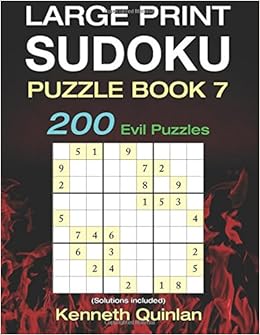 Large Print Sudoku Puzzle Book 7 200 Evil Puzzles Large - 
