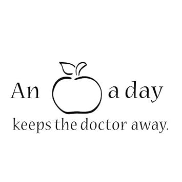 Etiqueta De La Pared Apple Sostiene Al Doctor Of The Fitne