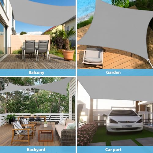 Voile d'ombrage Rectangulaire 4x5m Imperméable Protection UV 99% Toile Ombrage Dissipation Rapide de la Chaleur Résiste à des Forces de Traction élevées Voile d'ombrage pour Patio Jardin Extérieur