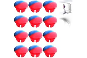 12 Pcs Hot and Cold Water Faucet Indicator Tap Insert Index Buttons Parts for 6.8mm Holes Red Blue Temperature Caps Accessori