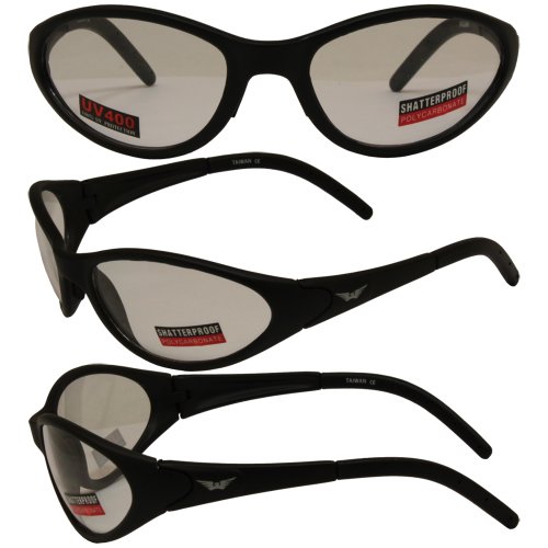 Jaguar Matte Black Frame Sunglasses Clear Lenses By Global Vision