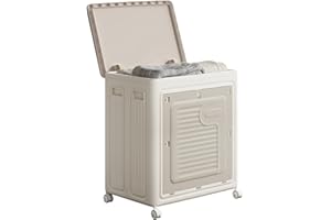 Rolling Laundry Hamper with Lid, 150L Large Collapsible Clothes Hamper with Wheels, Plastic Laundry Basket for Dirty Clothes,